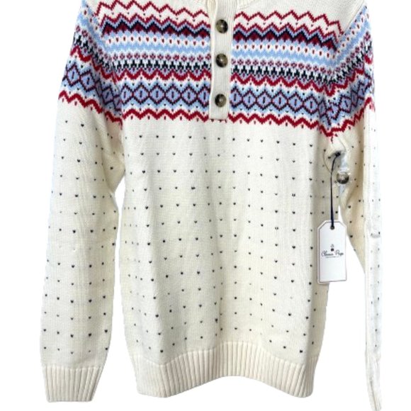 Mens Scott Varsity Fair Isle Sweater Cannoli Cream - Picture 2 of 4